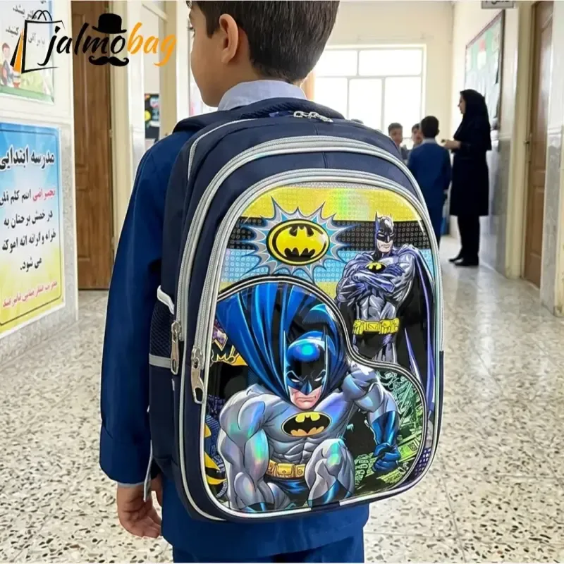 کوله پشتی مدرسه پسرانه مقطع ابتدایی سه خانه ضدتعریق طرح عکسدار - تصویر 7