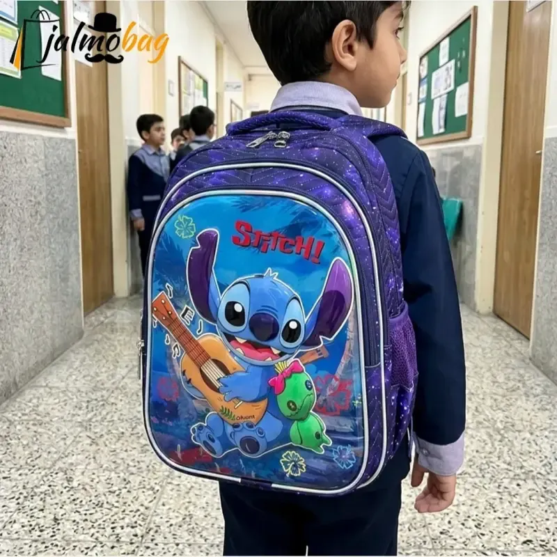 کوله پشتی مدرسه پسرانه مقطع ابتدایی سه خانه ضدتعریق طرح عکسدار - تصویر 4