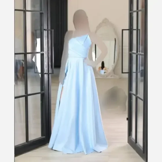 ماکسی زنانه مدل فرانک پارچه ساتن آمریکایی رنگ آبی صورتی سبز